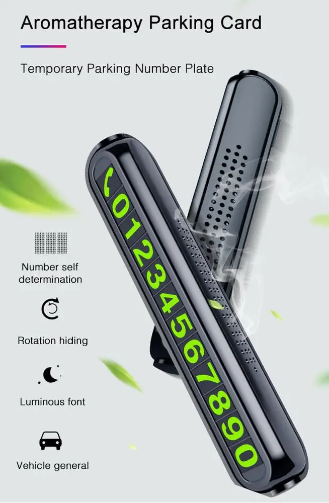 2020 New Luminous Car Temporary Parking Card Sticker Car Air Freshener Auto Phone Number Card Plate Car Aromatherapy Accessories