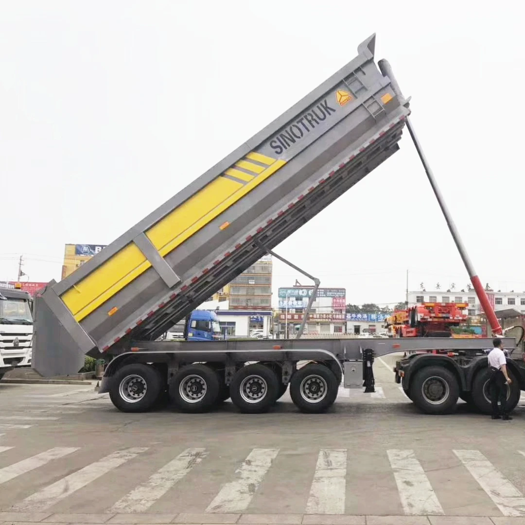 Подъемная модель из Китая 3/4 осей 80 тонн горный задний самосвал полуприцеп наконечник трехосевой грузовой трактор на продажу