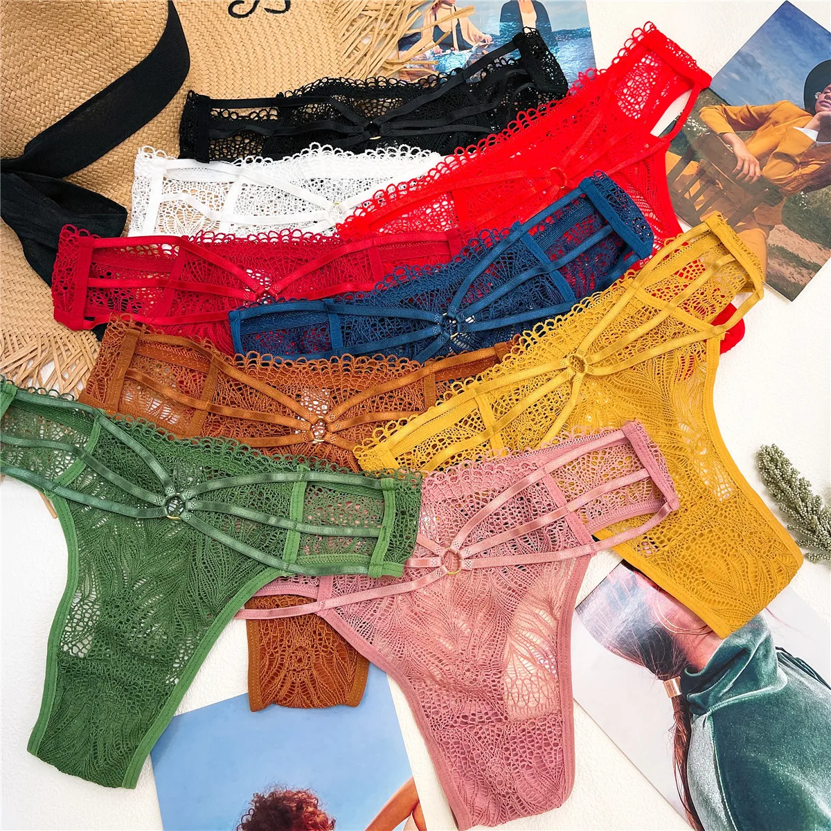 Women Underpant Low-Rise Bath Suit Briefs Sexy Girls Love Printed Women Panties