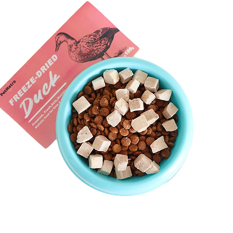 Freeze Dried Cat Treats High Protein Natural Duck Cube Pet Snacks Freeze Dried Chicken Cube