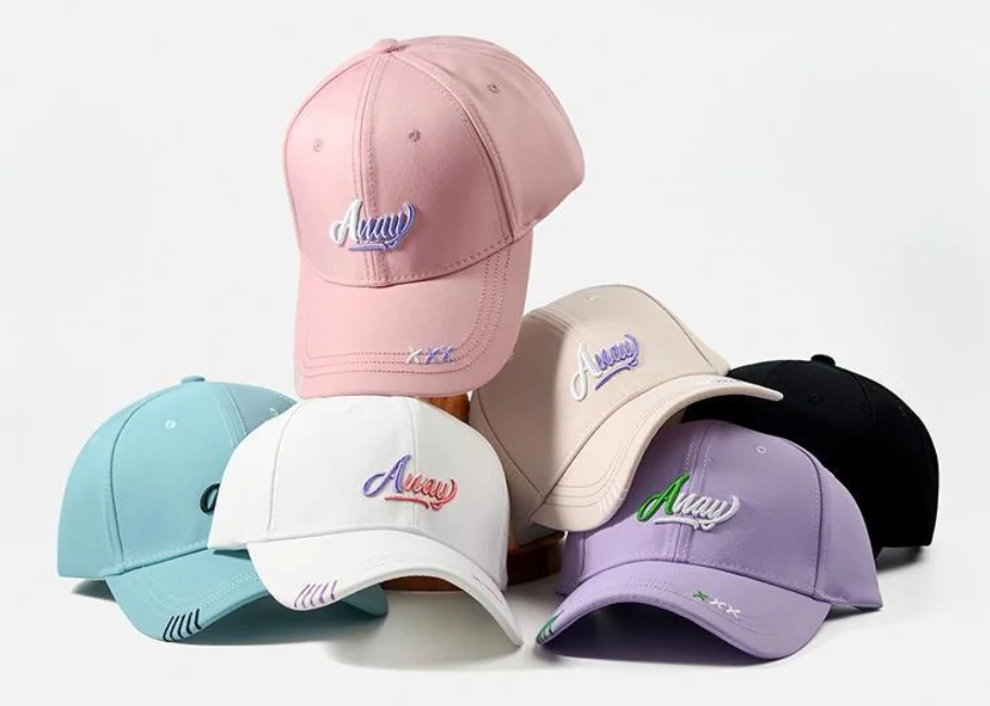 Guangzhou OEM Embroidery Logo Pink Red Ladies Hat