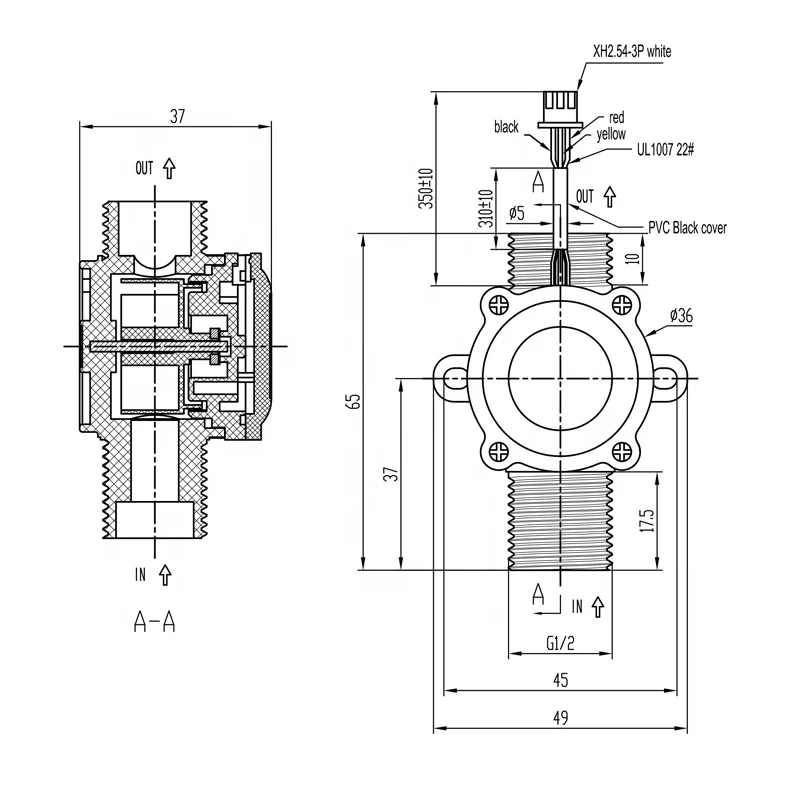 OEM Low Cost Plastic Pump Water Flow Sensor for Automatic Vending Machine