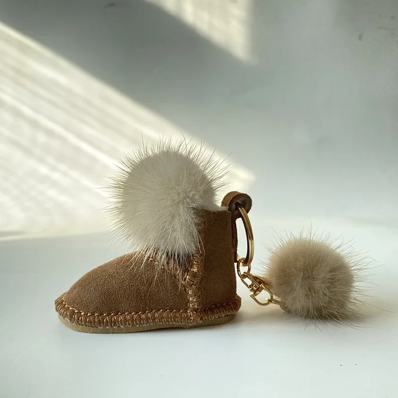 Hot Boots Key Ring Accessories Female Shoes Keychain Accessories Keychaine Ring Plush Shoe Keychain