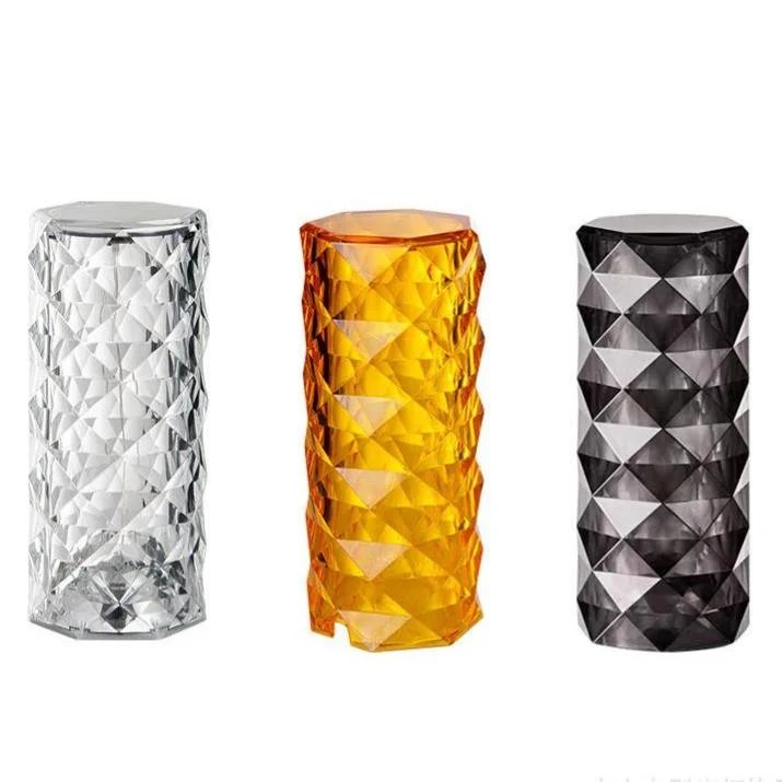 LED Rose Crystal Charging RGB Table Lamp  Indoor Touch Atmosphere lamp Bedroom Decoration