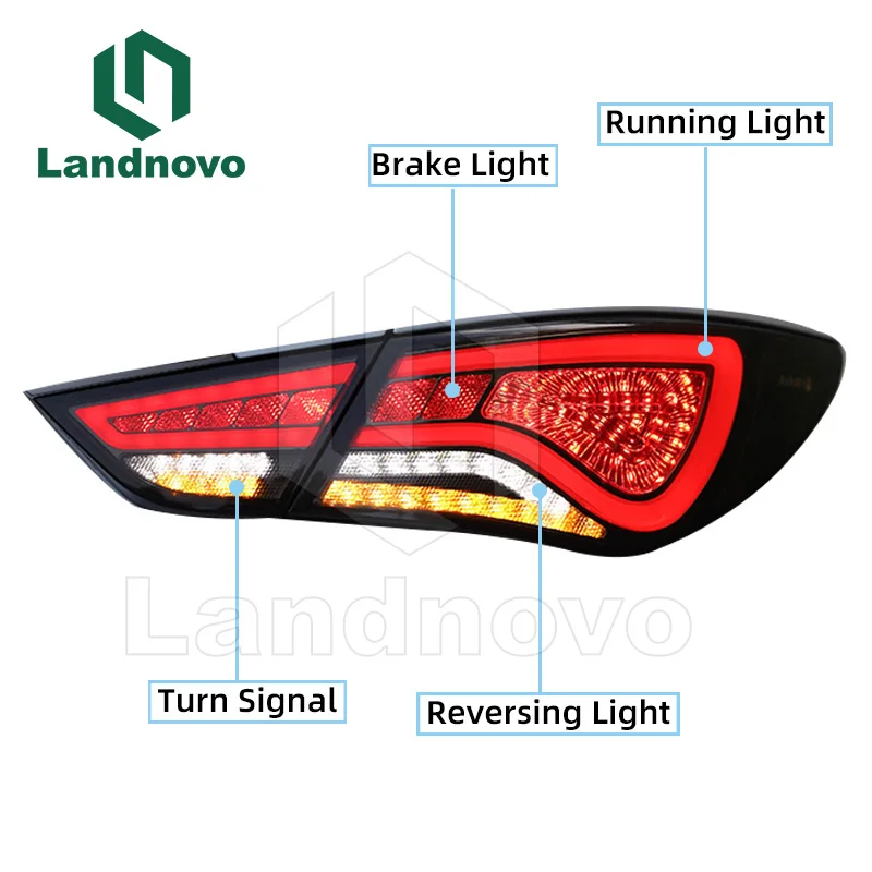 Landnovo high quality upgrade body parts car led rear light with turn signal for Hyundai Sonata VIII 2017 Hyundai led taillight