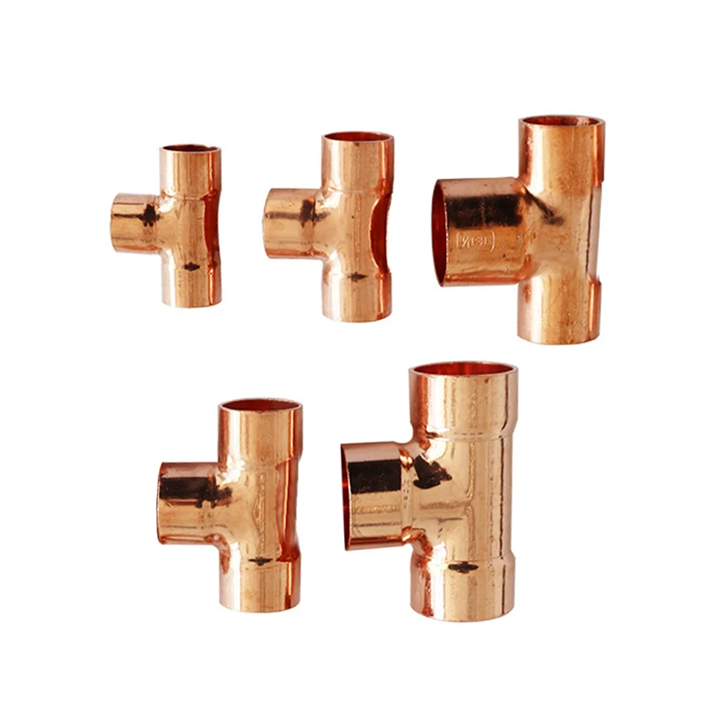 Customized Brass Plastic Refrigeration Accessories Tube Connector Y Tee Copper Pipe Fitting Various Sizes-50mm 10mm 12mm 30mm