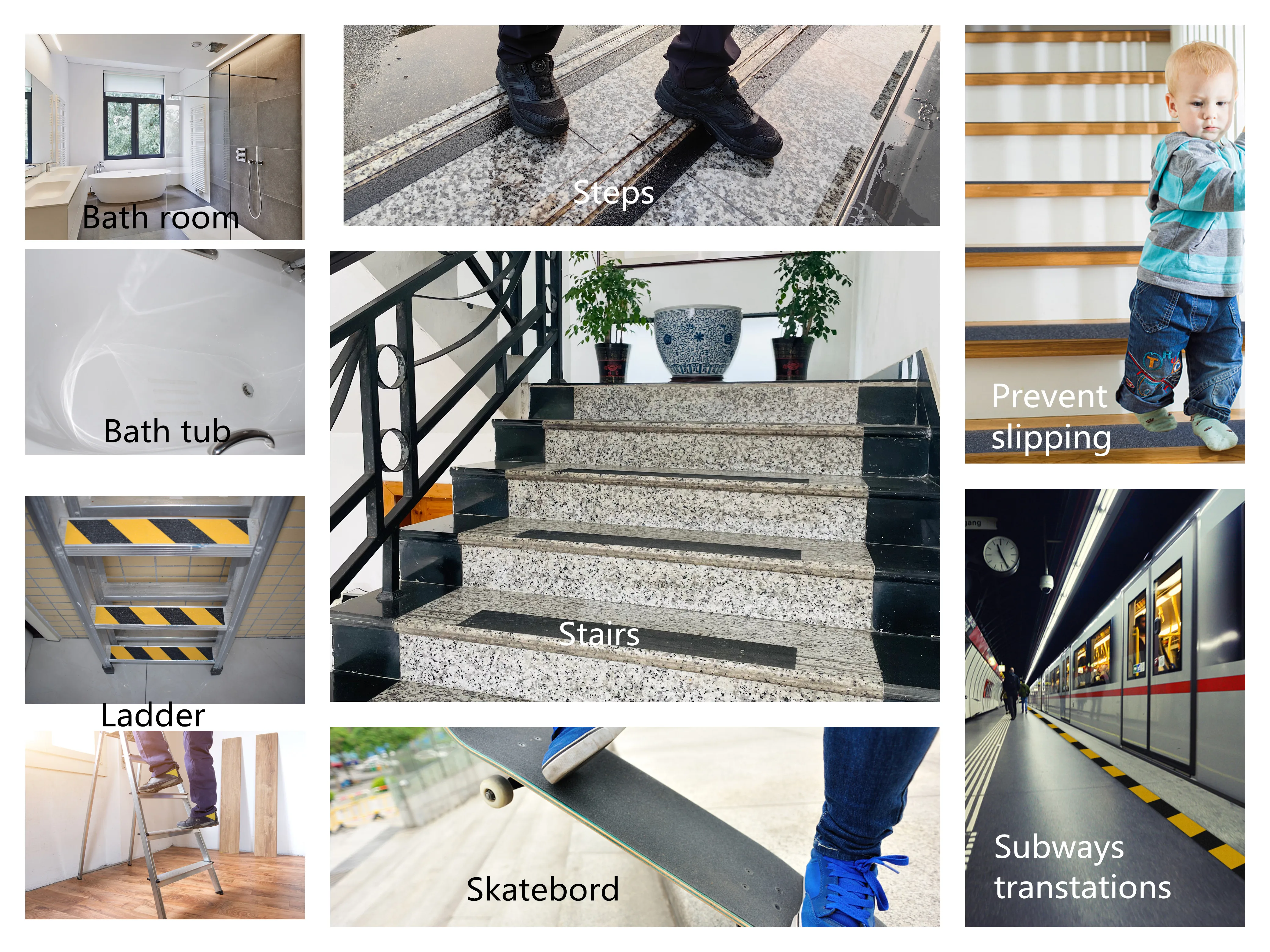 Wear Resistant Reflective exterior non-slip anti slip tape wholesale black PVC safety non slip tape