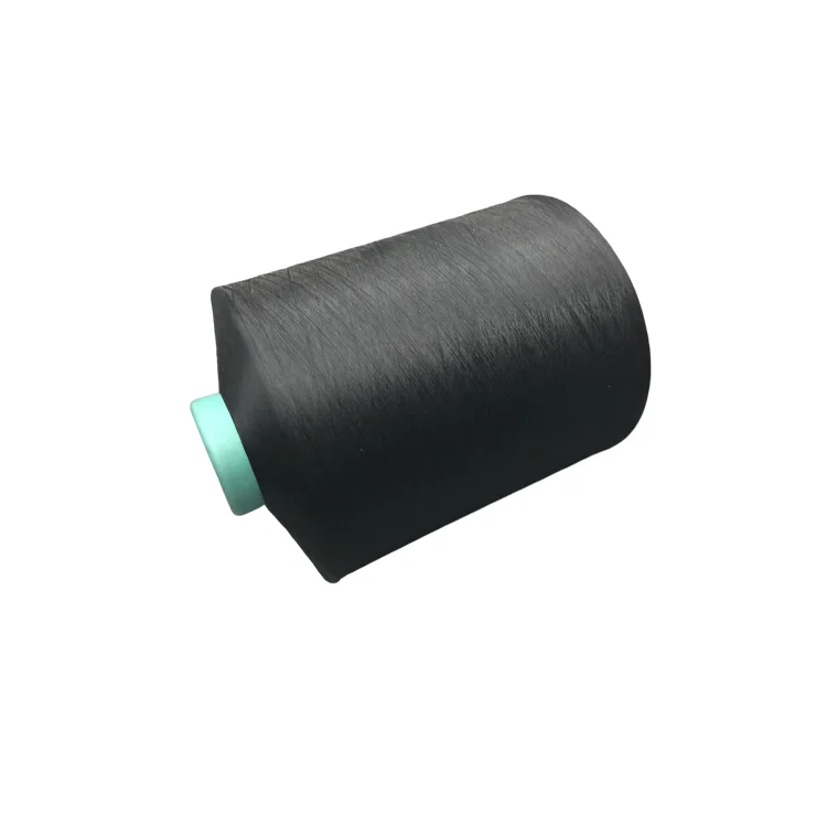  Baichuan Recycled DTY black dope dyed polyester ring spun knitting