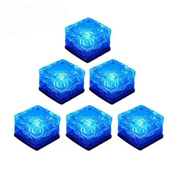 
Outdoor Rgb White Glass Solar Powered Led Ice Brick Light, Waterproof Solar Buried Light 