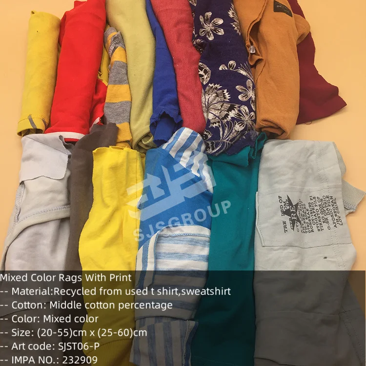 High Absorbency Colored 10kg Mixed Rags 25kg Cotton Cleaning Cloth Used Cut Clothing T Shirt