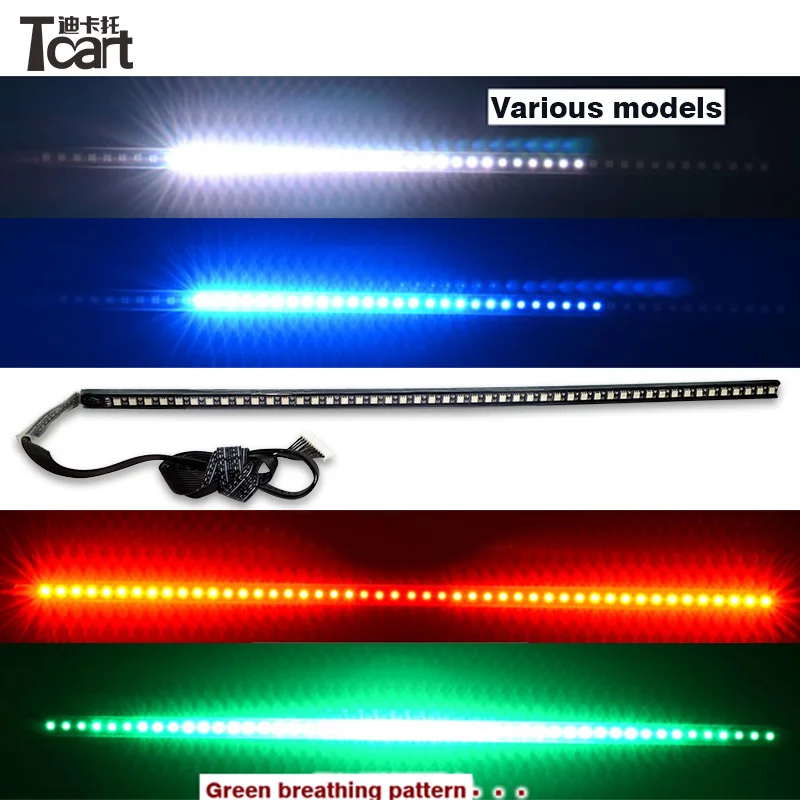 Tcart auto lighting strip 12v 54cm RGB color change 5050 chip Car grid decoration warning Led knight rider scan light