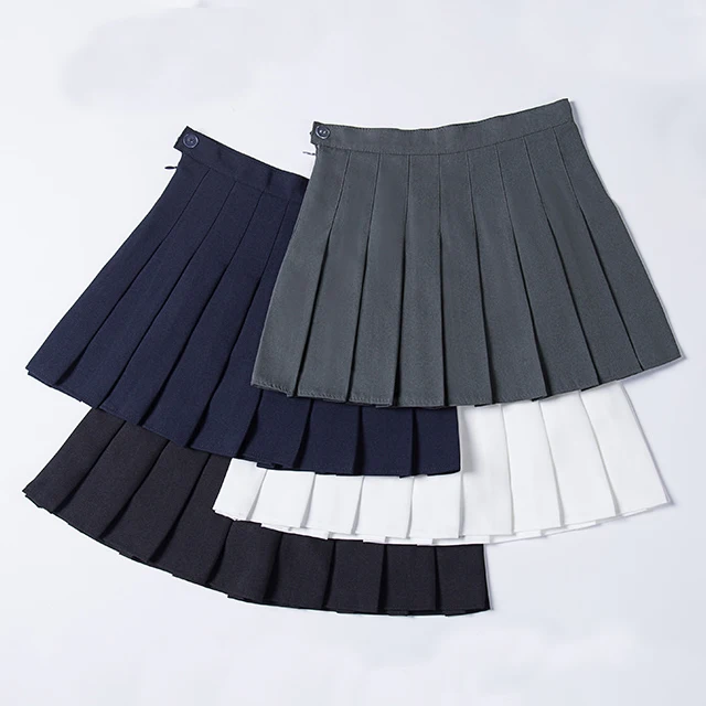 Skirts Women Fashion Summer High Waist Pleated Skirt Candy Colors Female Mini A-Line Stitching Button Bottom Girls Dance Skirts
