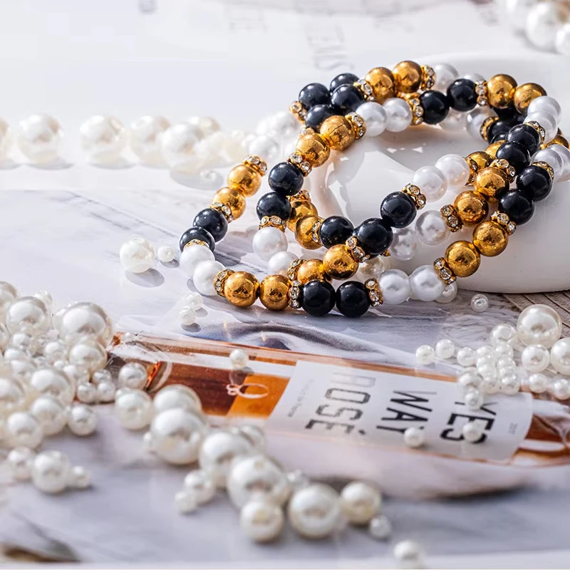 DIY Multi-size optional 4-12mm Ivory Imitation Pearl Beads Acrylic Smooth Round Spacer Beads for Jewelry Making