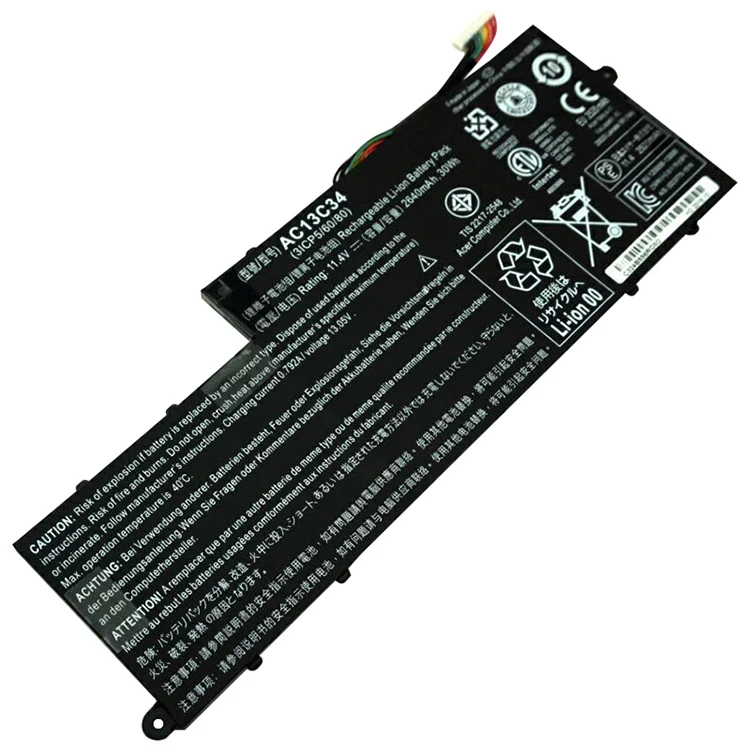 30Wh laptop battery for Acer Aspire V5-122P V5-132 E3-111 E3-112 lithium ion battery AC13C34 KT.00303.005 3ICP5/60/80