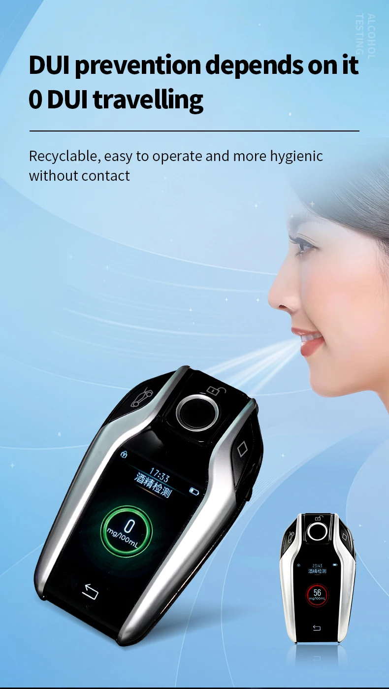 BMW LCD key with alcohol test function high-end car smart key remote control