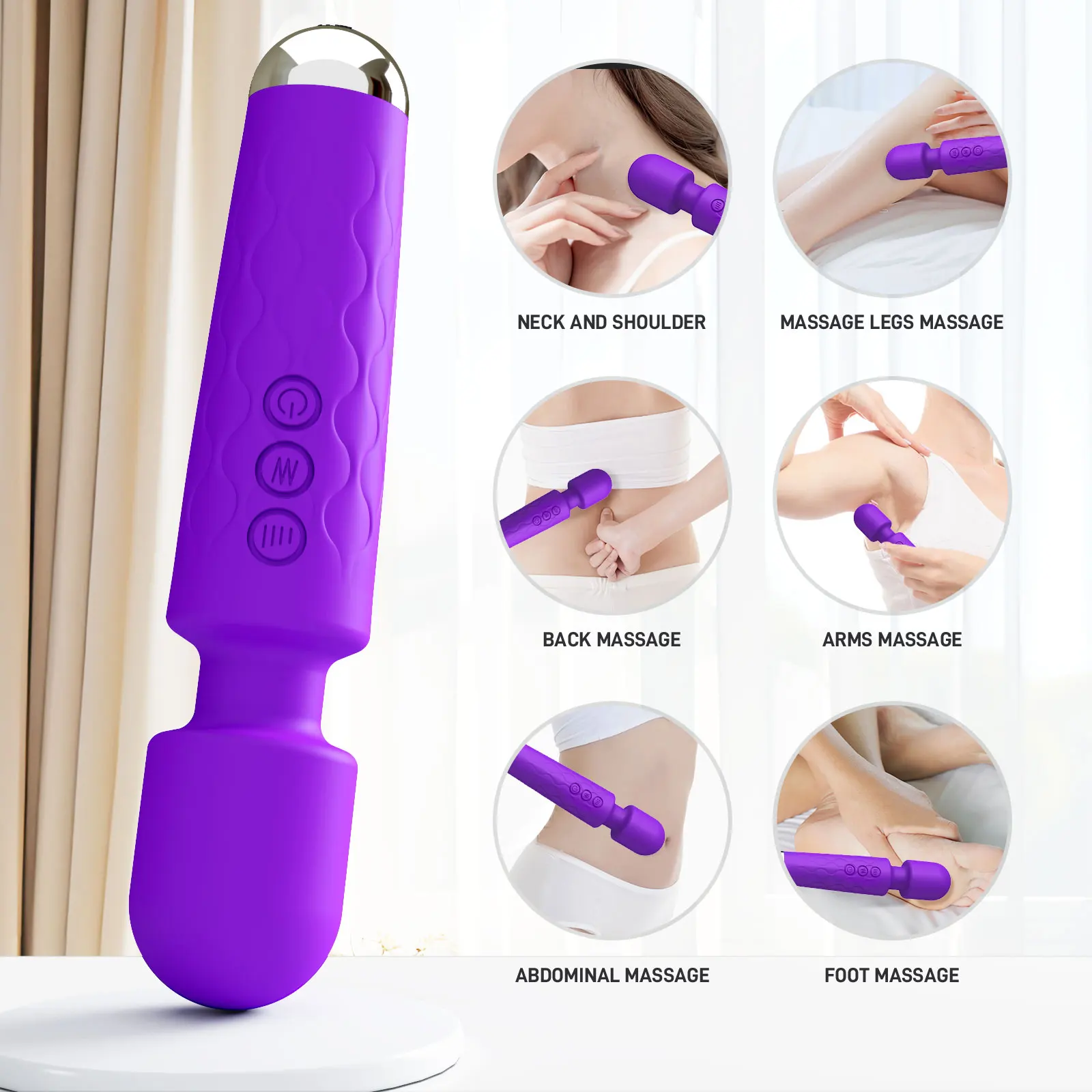 Wholesale 20 Modes Powerful Vibrators Rechargeable Massager G Spot Sex Toys AV Wand Vibrator Wand Vibrator Magic Wand Massager