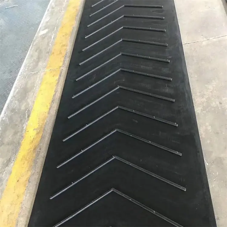 Figured herringbone conveyor belt for mixing plant anti slip rubber conveyor belt for Industry