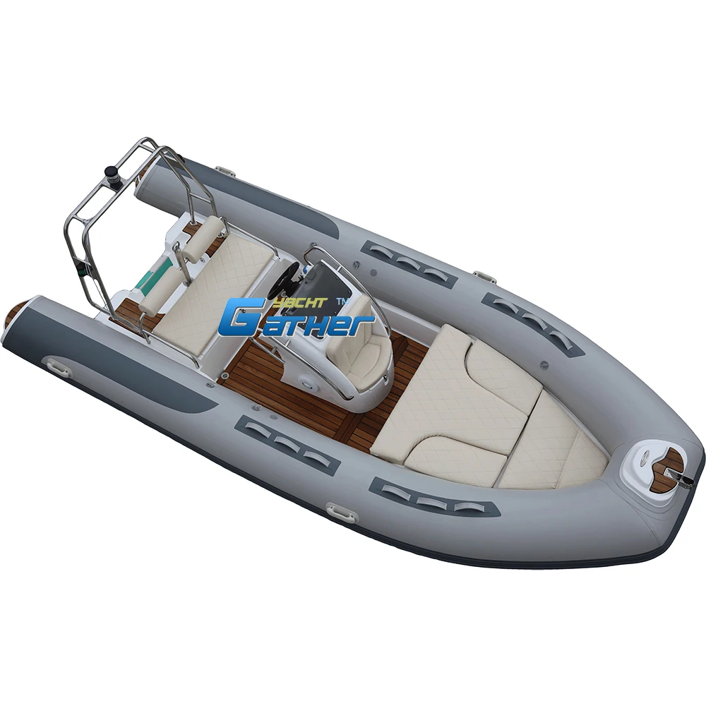 Прямая поставка в Китае 17ft rib520E hypalon надувная лодка жесткая для продажи с центральной консолью тиковым полом ступенькой из фиктивного волокна
