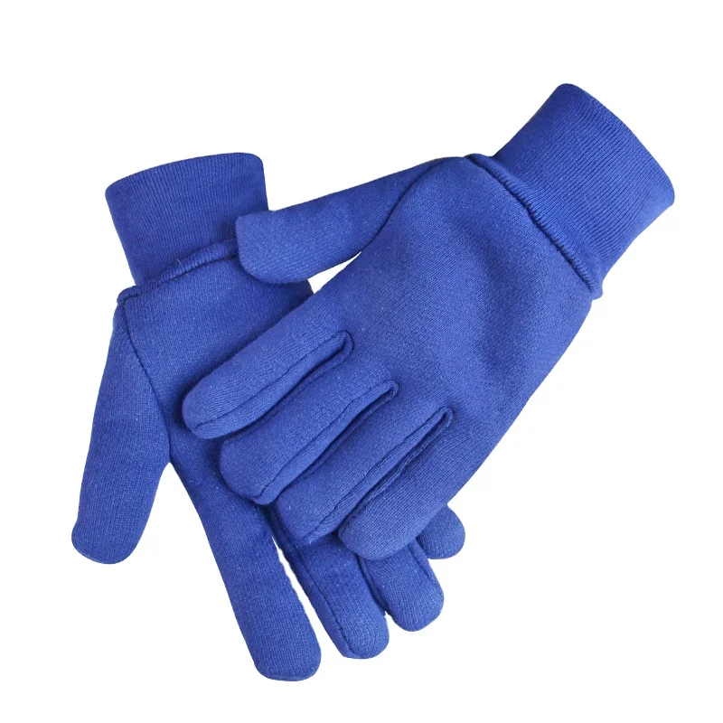 Cotton Knit Gloves Flush Fleece Warm Outdoor Winter Cold Freezer Work Hand High Low Temperature Resist Split Thermal Glove Heat