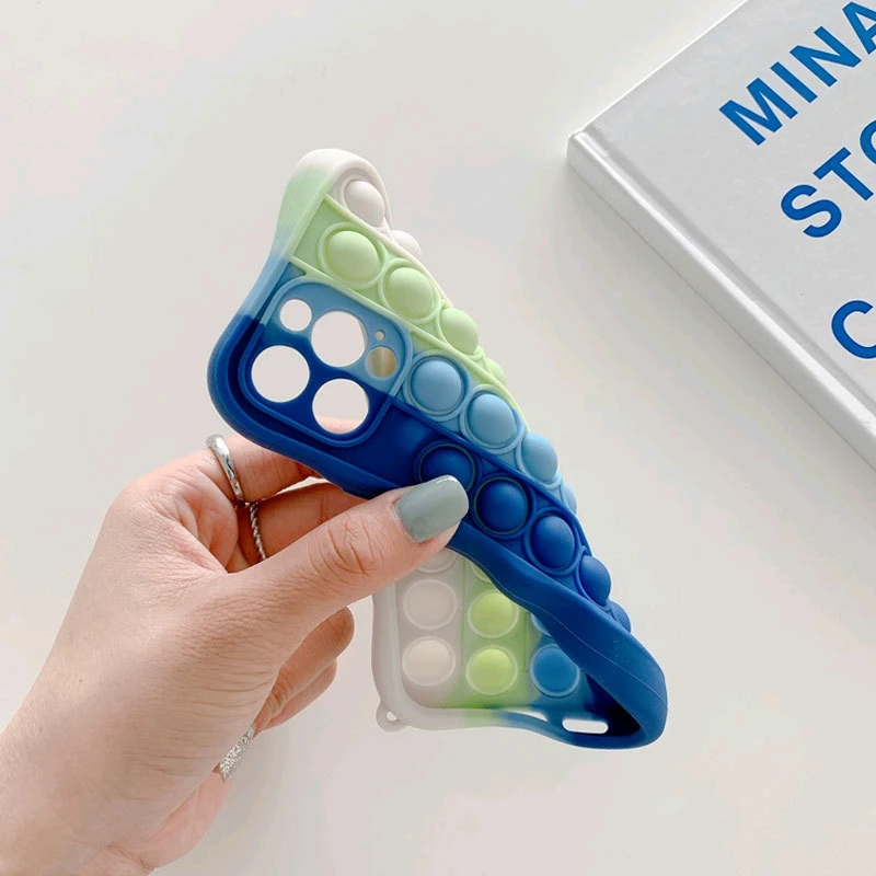 New Arrival Phone Cases Fidget Toy Relieve Stress Game Silicone Toy Push Bubble Fidget Sensory Toy Silicone Phone Case