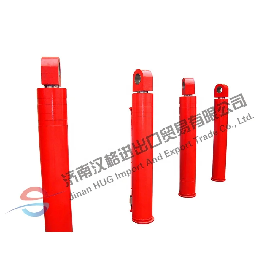 Red Custom Bore Rod Hydraulic Cylinder For Construction Industry