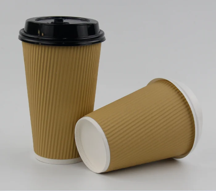 
Custom Takeaway Disposable Hot Drink Double Wall Coffee Cups Printed In Stock 12oz & 16oz with stirrer 