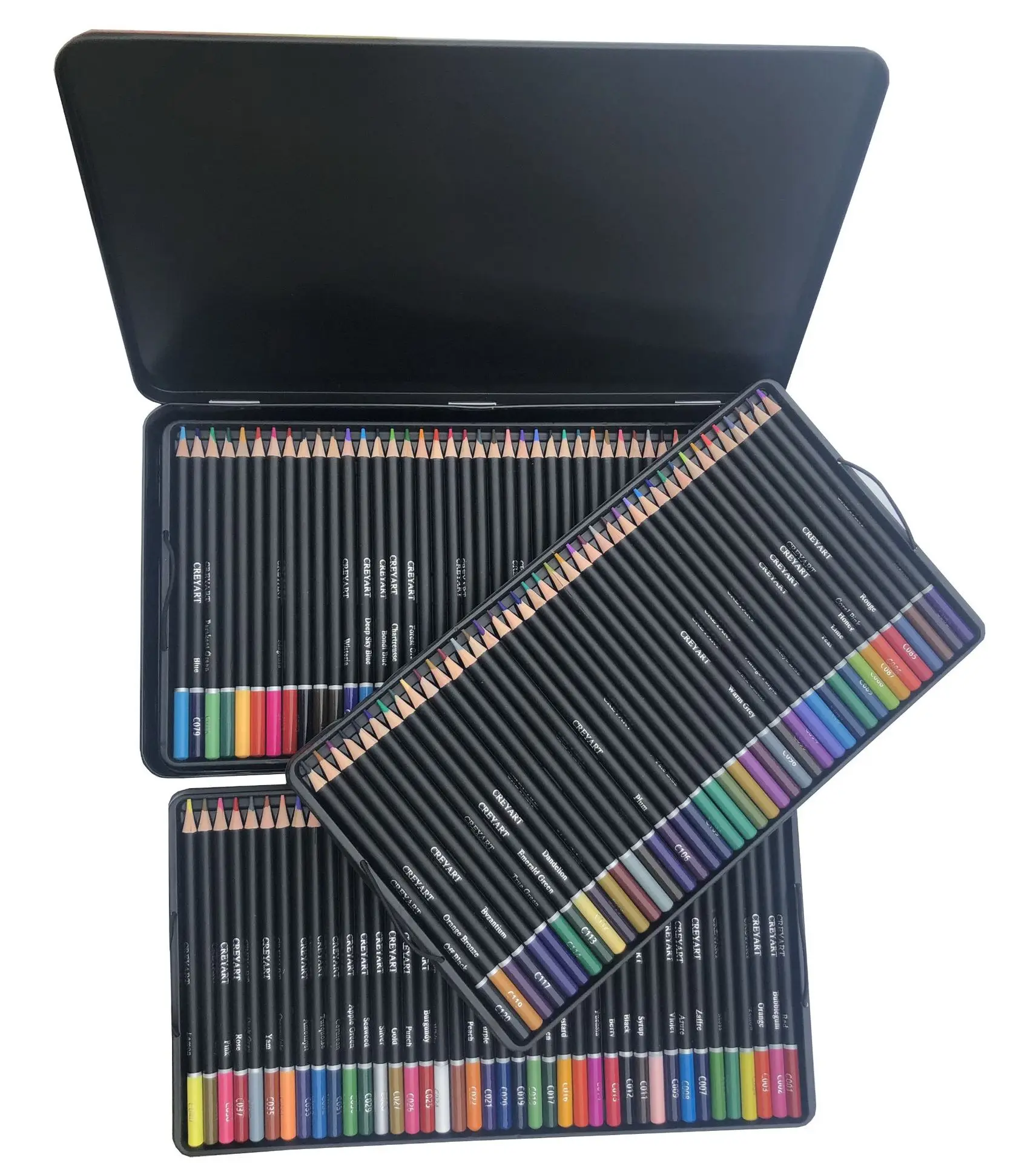 Cross border 120 color tinplate box color pencil set professional adult drawing stationery art supplies