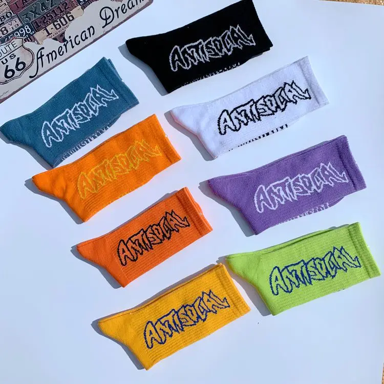Fashion Word Humored Sock Creative Hip Hop Custom Street Skate Board Skateboard Crew Socks