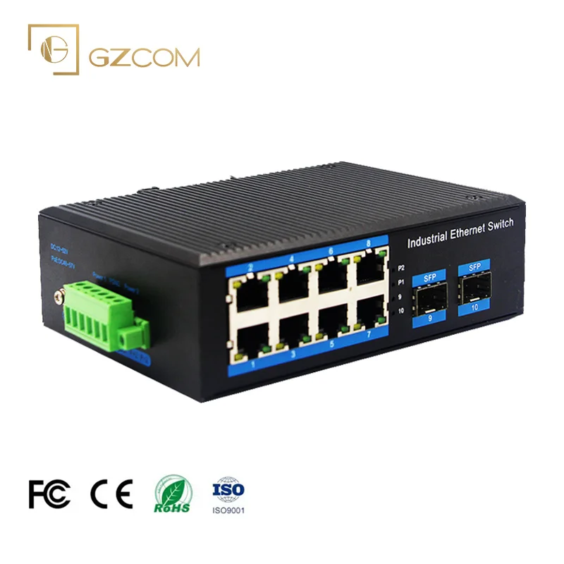 Wholesale 1000mpbs unmanaged gigabit industrial ethernet 8 port industrial Network PoE Switch din rail mount