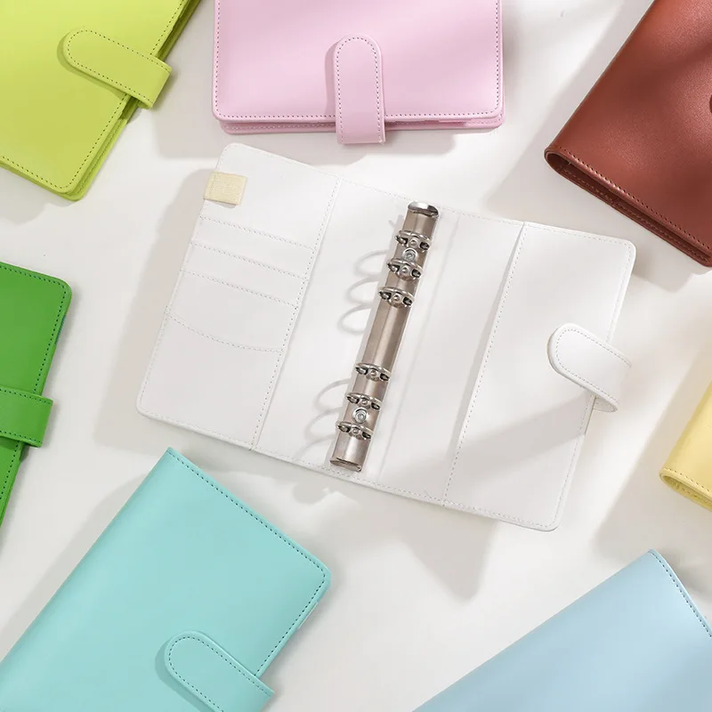 Custom A5 size 6 rings budget pu leather planner binder notebook