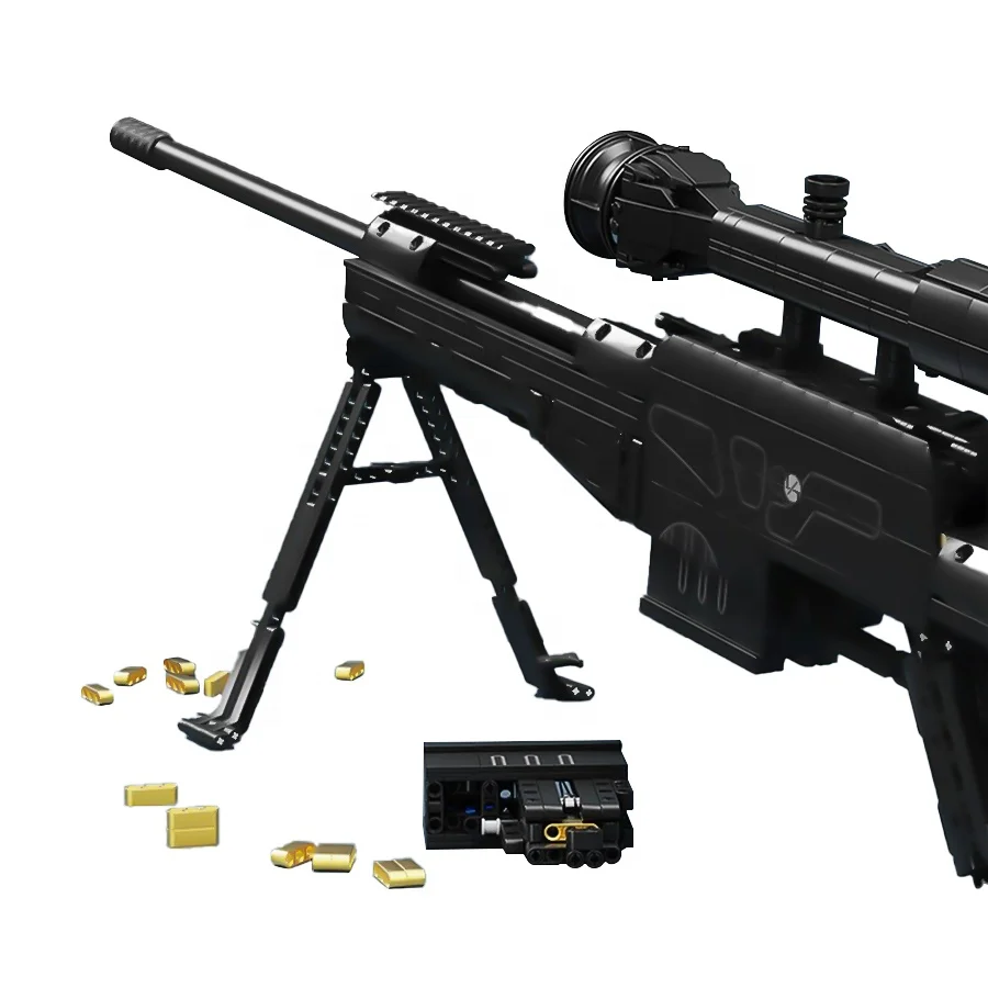 Creative Building Block Sets LV4 Sniper Rifle Toy Theme Assembled Features Shooting Game Bricks for Boy Kid