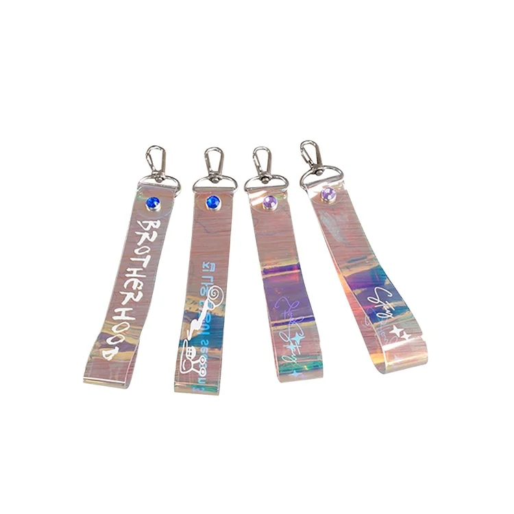 Wholesale Hot-selling  hologram  Key Chain Eco-friendly Silver High Quality PVC Keychain  custom logo