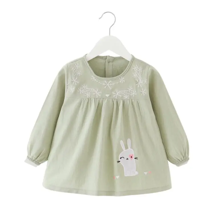 
New Design Professional Korean Style Apron Printed Cute Kids Overalls Organic Cotton Bib 