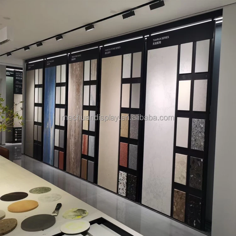 Factory Wholesale price customized ceramic marble tiles showroom display racks stands
