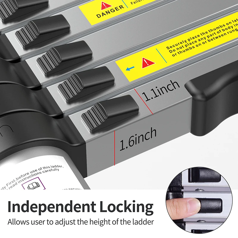 Portable Folding Attic Ladder Double Extension Collapsible One Side Step Single Aluminum Alloy Telescopic Steps CE Certificate