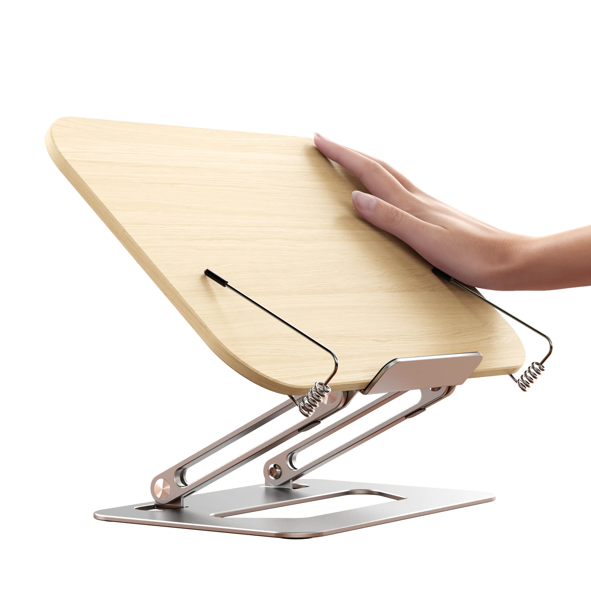 2023 Desktop Aluminum Wood Magazine Document Holder Angle Adjustable Study Reading Book Stand