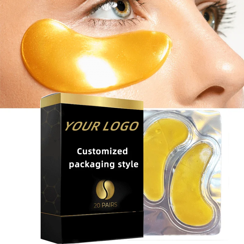 Private label OEM wholesale hydrogel  heart rose pink crystal collagen  24k gold gel eye mask gel