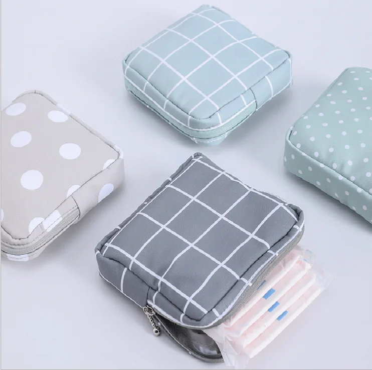 BSCI Custom Girls Feminine Portable Mini Storage Bag Sanitary Towel Napkin Pad Tampon Purse Holder case  Organizer