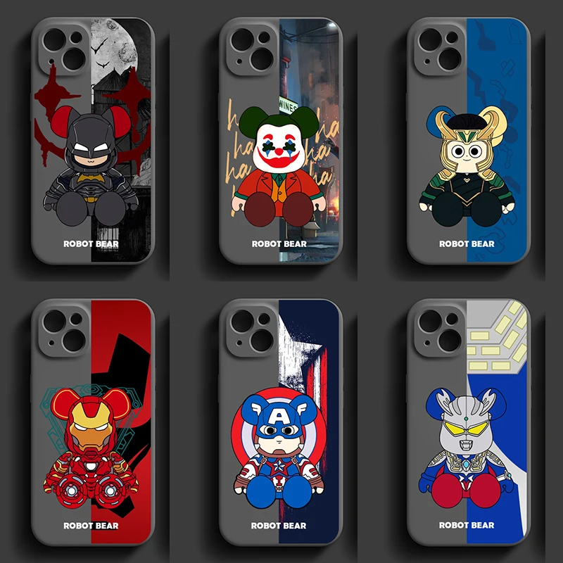 Cartoon Designs Phone Case for iPhone 14 13 Pro 12 11 Pro Xs X XR Max 8 7 SE with Cloth Silicone Cases Soft Back Cover