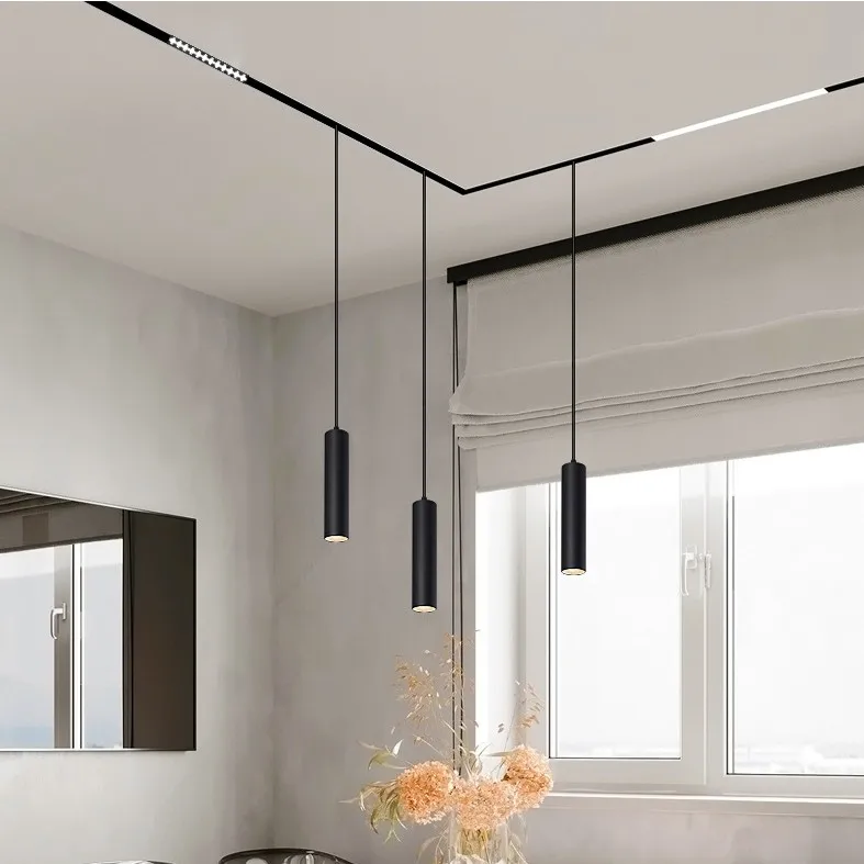 Led Track Lighting System Combine Linear Magnetic Track Dali Dimmable 0-10v Dimming Modern Design Magnetic Rail