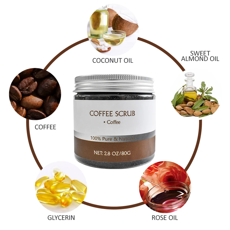 Organic Coffee Exfoliating Body Scrub Private Label Skin Care Body Salt Scrub