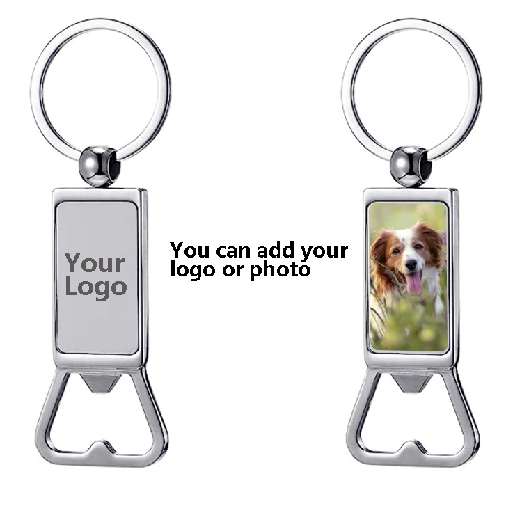 Customized Engraved Logo Metal Keychain with Bottle Opener Promotion Metal Gift Keychain with Bottle Opener