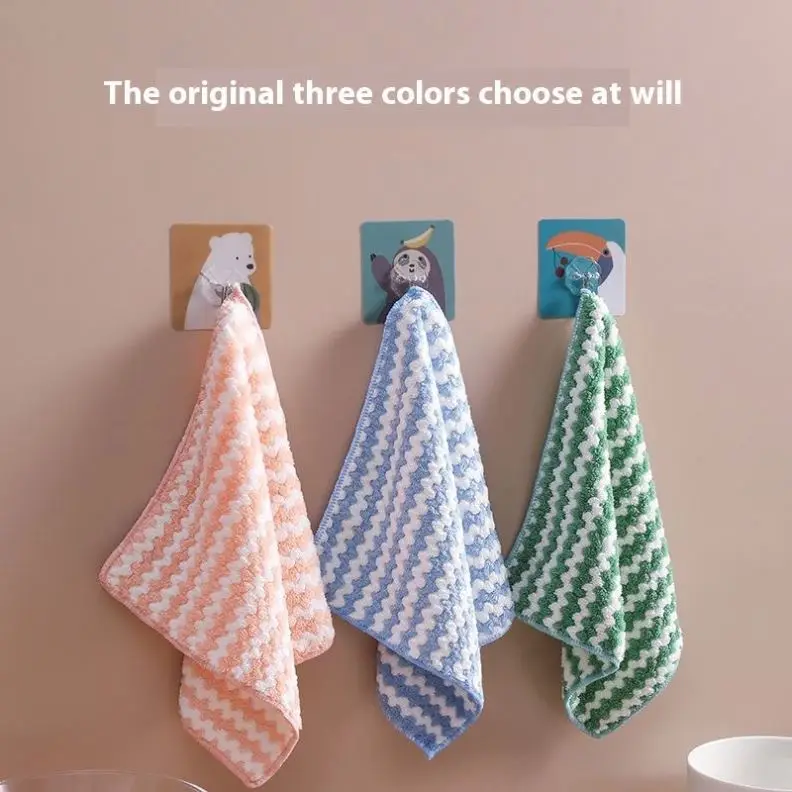 New 25*25cm Thickened Wave Dish-Washing Cloth Dish-Washing Cloth Cleaning Kitchen Household Dish-Washing Cloth