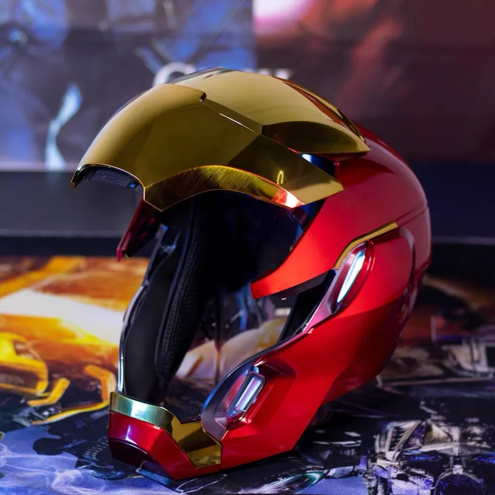 Marvell Series Full Scale Iron Man Mask Wearable Helmet With Electronic Led Light