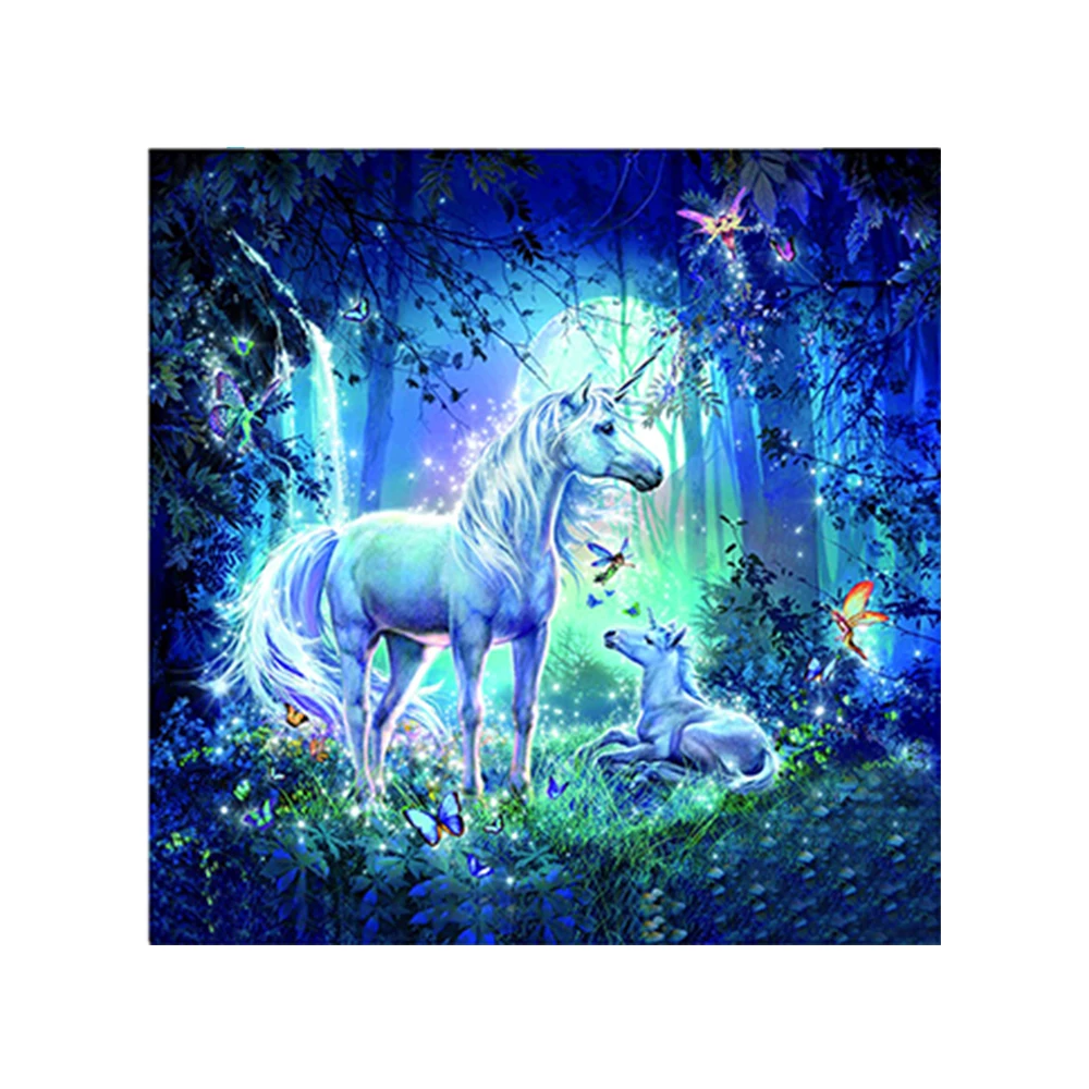 Factory wholesale custom home effect wall decoration painting 2021 animal horse 5D DIY diamond painting set