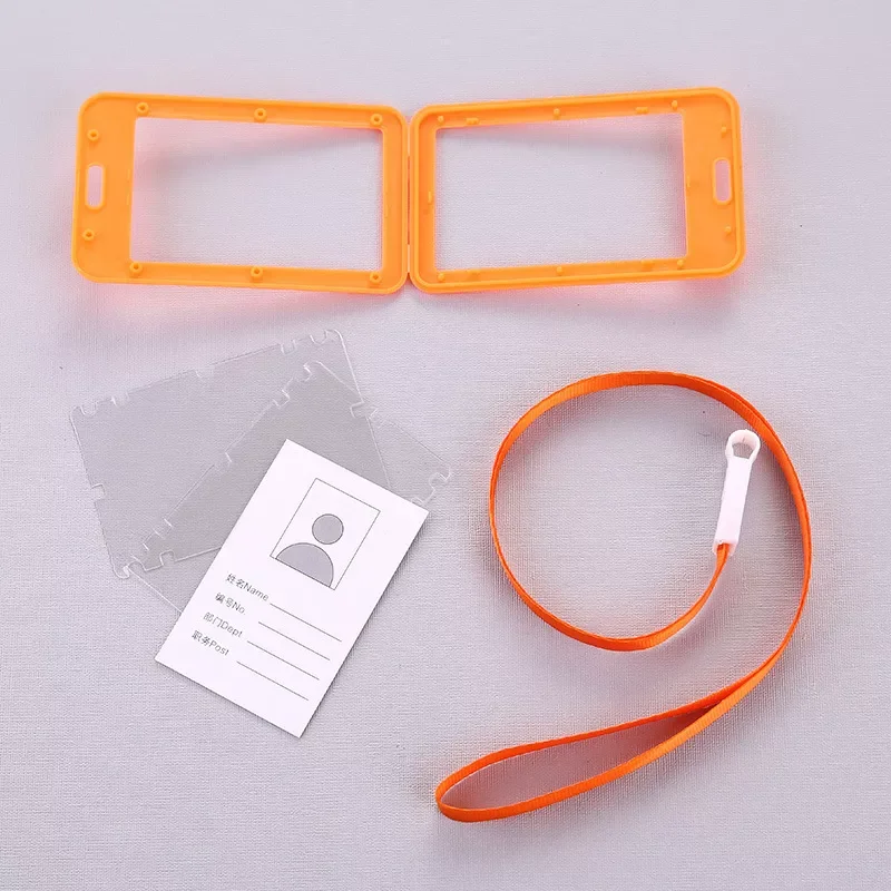 Staff ID Card Protector Manufacturer Two Faced Card Holder With Lanyard