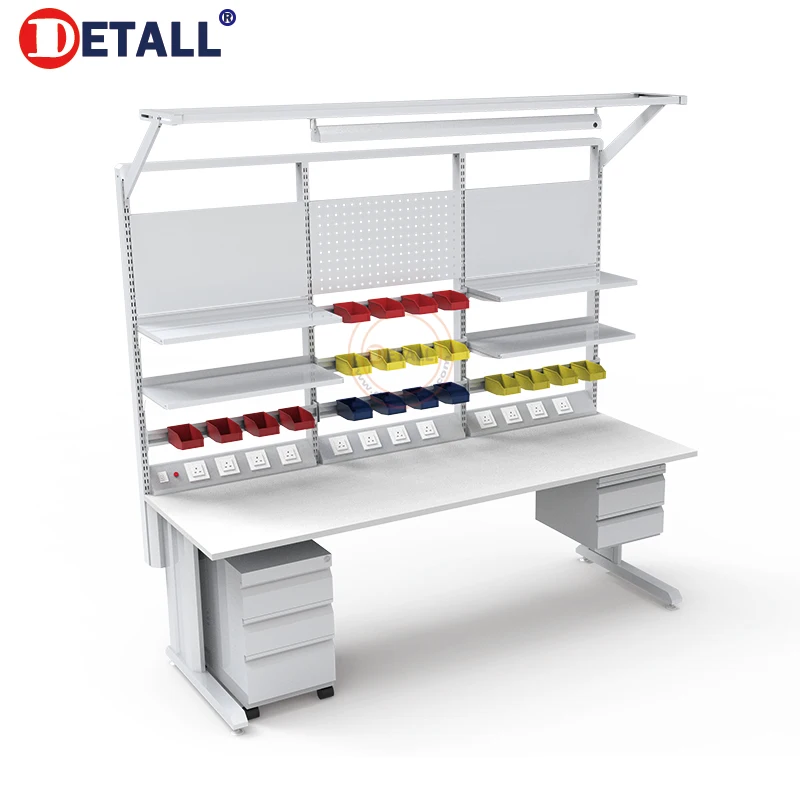 Detall portable drawer height adjustable workbench with drawers