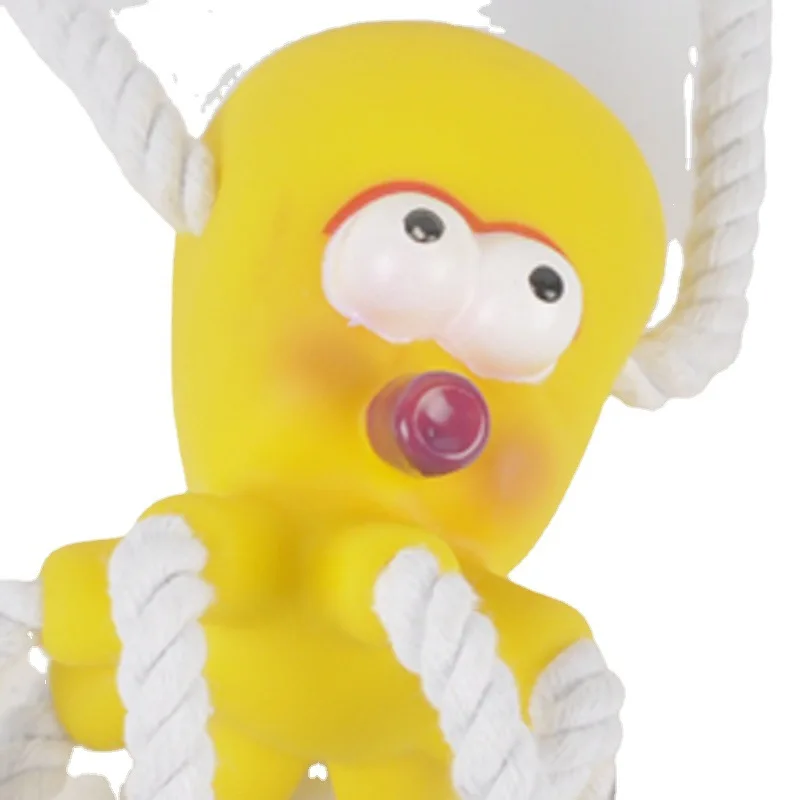 Factory custom dog toy Sound rope knot pet gnaw toy Octopus glue molar toy dog supplies