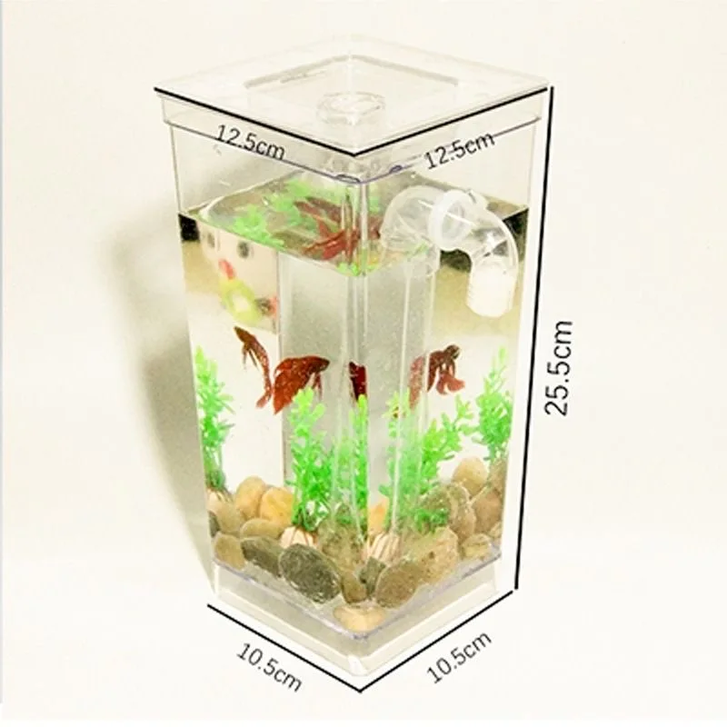 3L Lazy Mini Eco Landscaping Office Desktop Self-cleaning Ecological Fish Tank Night light tank Aquarium Fish Tank