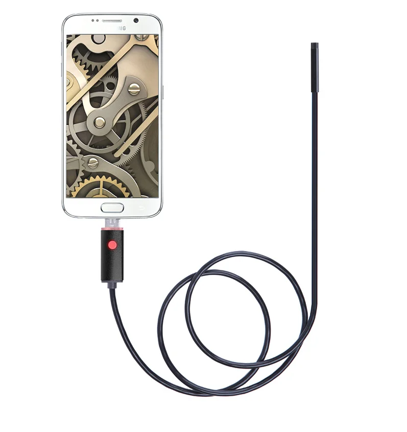 
HD mobile camera 2 in 1 computer industrial endoscope 5.5mm1-10m endoscope mini mobile camera 6 LED HD coms camera 